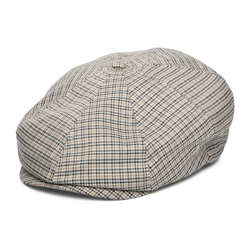 Casquette Gavroche Légère Pied-de-Poule Brood blanc cassé-noir-gris BRIXTON