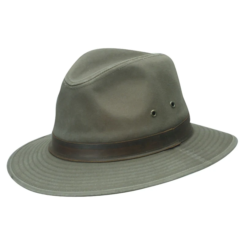 Chapeau Safari en Coton Hydrofuge olive DORFMAN PACIFIC