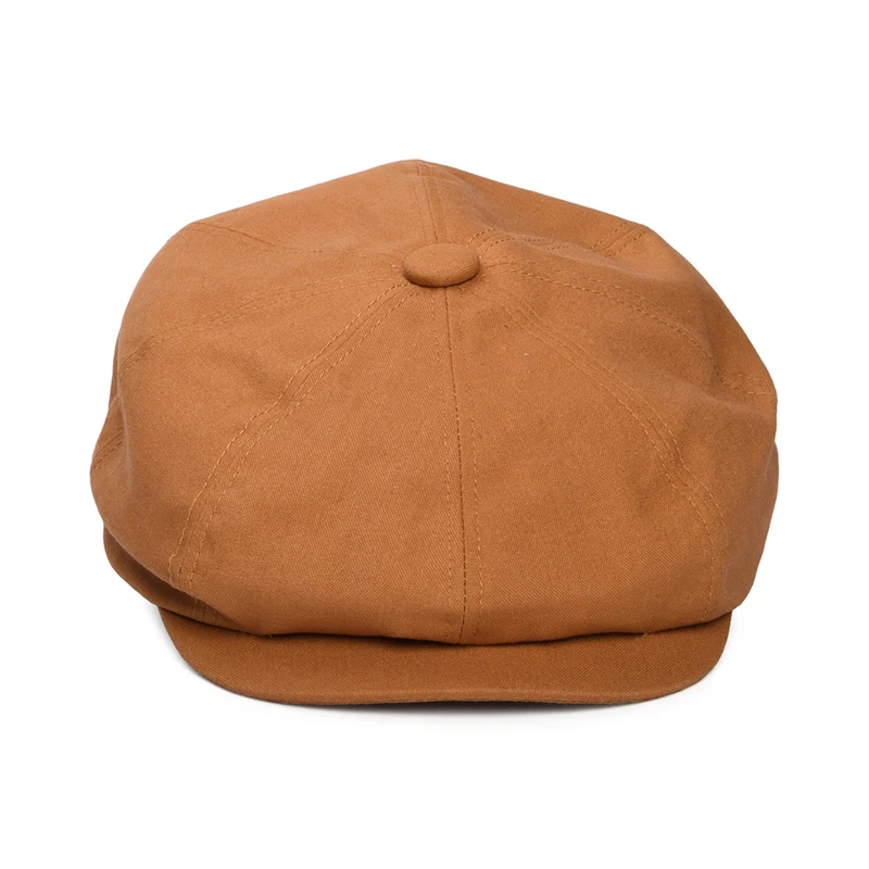 Casquette Gavroche en Lin Gatsby terracotta DENTON