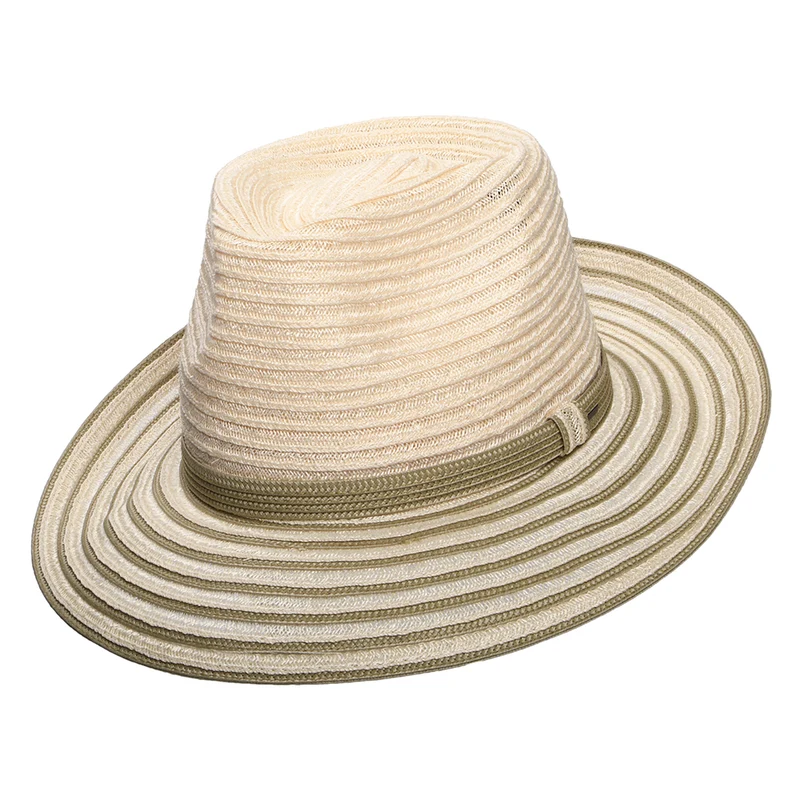 Chapeau Fedora Bicolore Kylen naturel-olive BAILEY