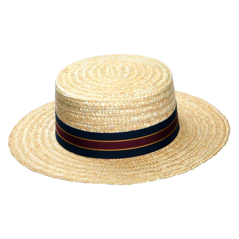 Chapeau Canotier avec Bandeau à Rayures naturel CHRISTYS