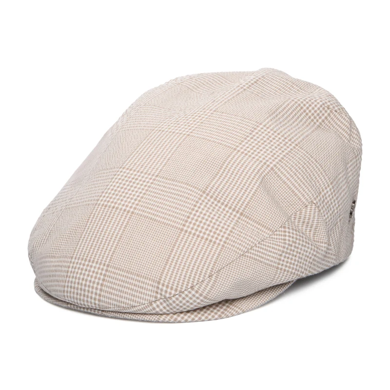Casquette Plate Légère à Carreaux beige sable CITY SPORT
