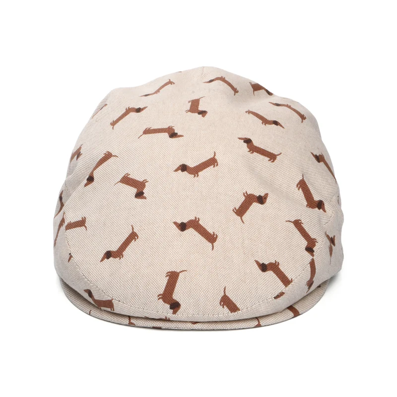 Casquette Plate en Coton Teckel beige CITY SPORT