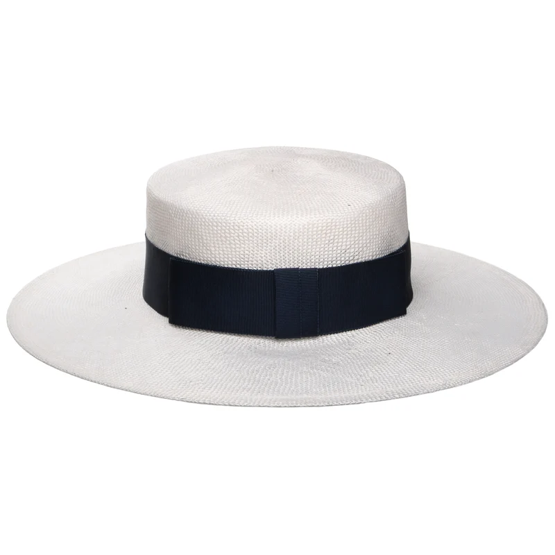 Chapeau Canotier Audrey blanc-bleu marine WHITELEY
