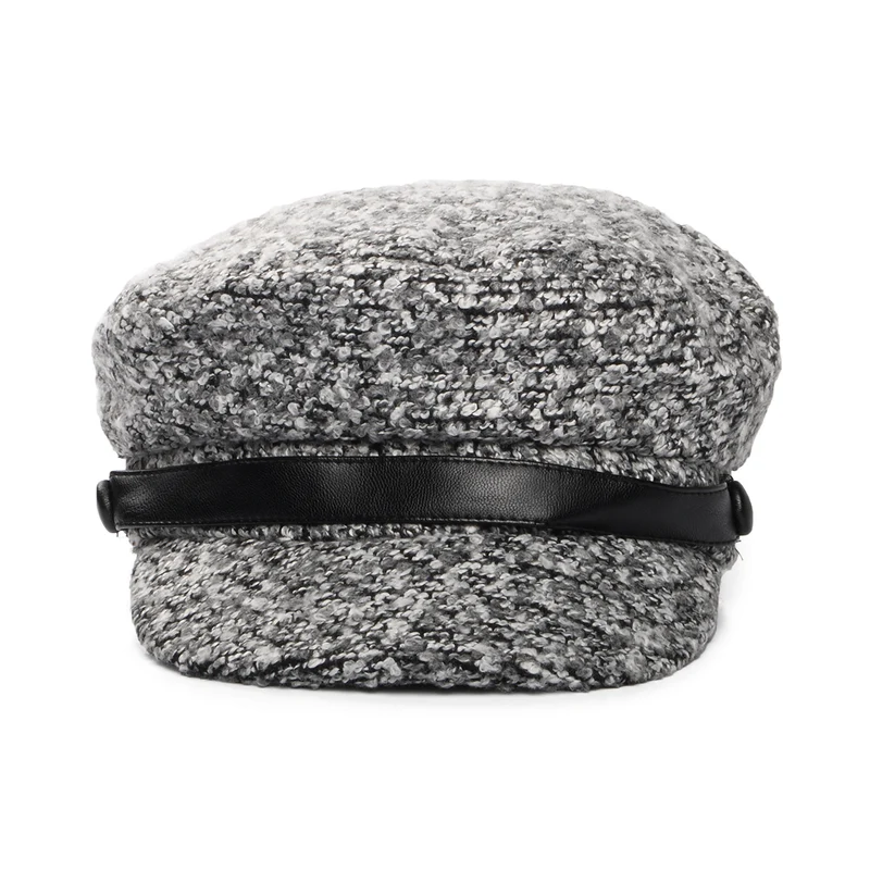 Casquette Gavroche en Bouclette Donna gris SCALA