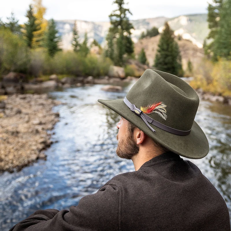 Chapeau Australien en Laine Feutrée Déformable Hydrofuge Dakota olive SCALA