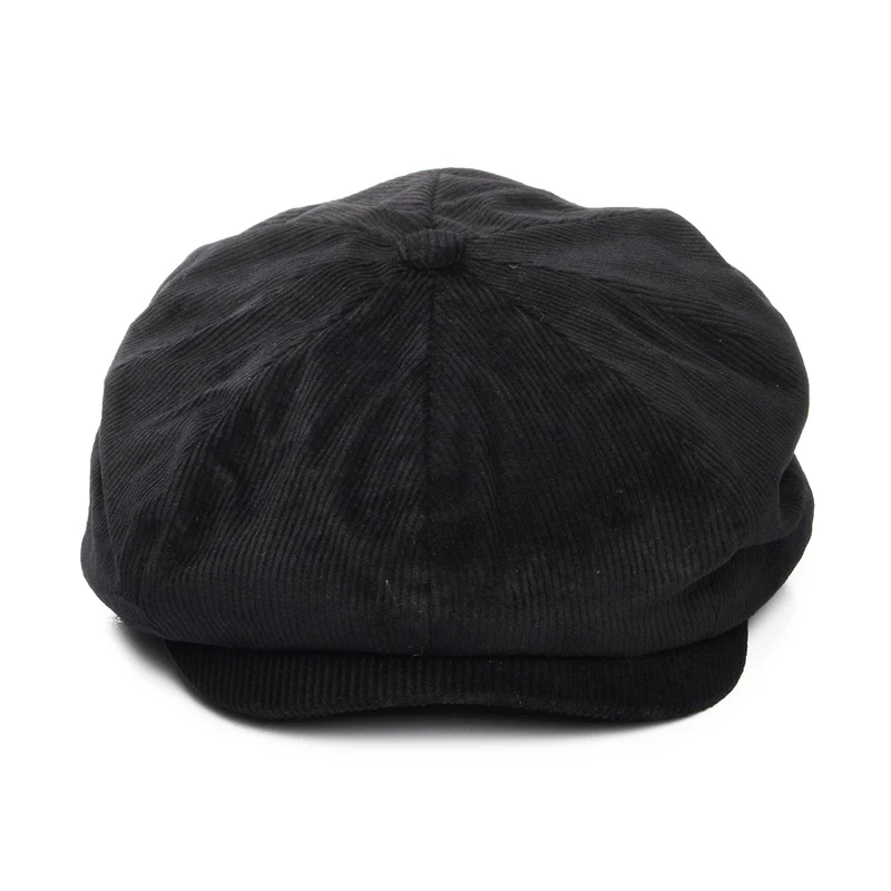Casquette Gavroche Ample en Velours Côtelé Brood noir BRIXTON