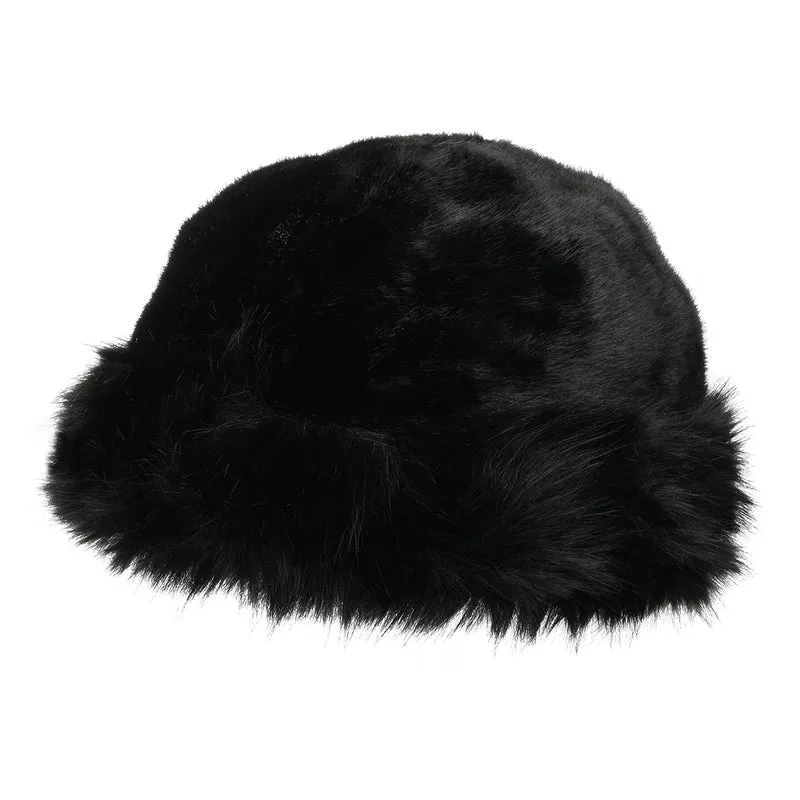 Chapeau Cloche en Fausse Fourrure noir WHITELEY