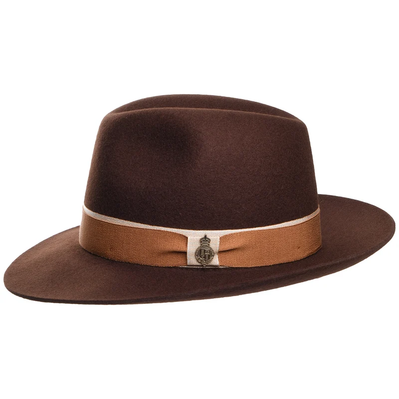Chapeau Fedora en Laine Feutrée Lingfield marron CHRISTYS