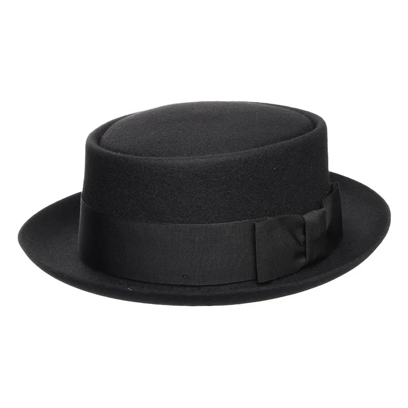 Chapeau Pork Pie en Laine Feutrée noir CHRISTYS