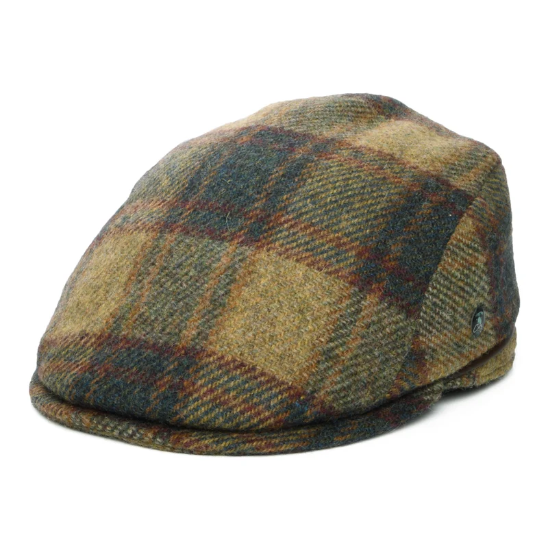 Casquette Plate en Laine Vierge Britannique Le Charmeur olive clair-multi CITY SPORT