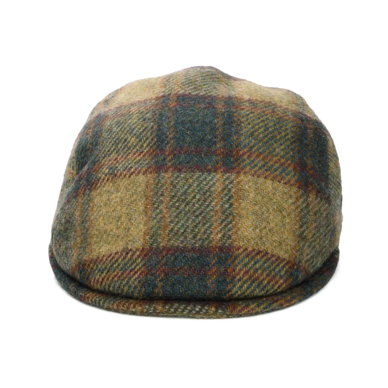 Casquette Plate en Laine Vierge Britannique Le Charmeur olive clair-multi CITY SPORT