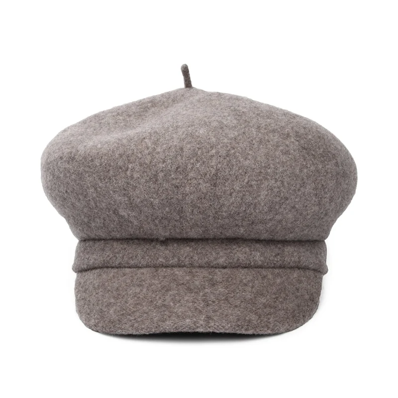 Casquette Gavroche en Laine Vanessa taupe WHITELEY
