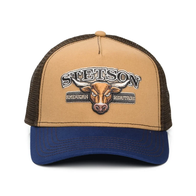 Casquette Trucker Bull beige sable-bleu-marron STETSON