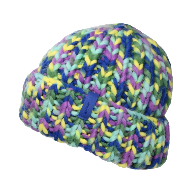 Bonnet Maille Teinte Par Sections Recyclé Miterra violette-citron vert BARTS