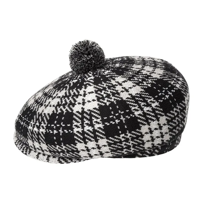 Casquette Plate à Pompon New Heritage noir-gris KANGOL