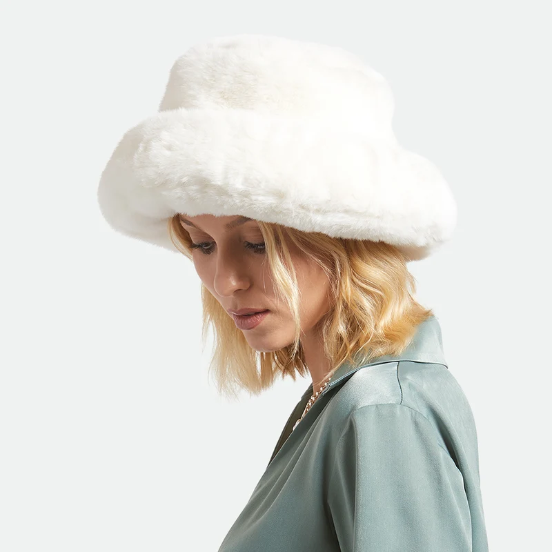 Chapeau Bob Pliable Dion en Fausse Fourrure blanc cassé BRIXTON