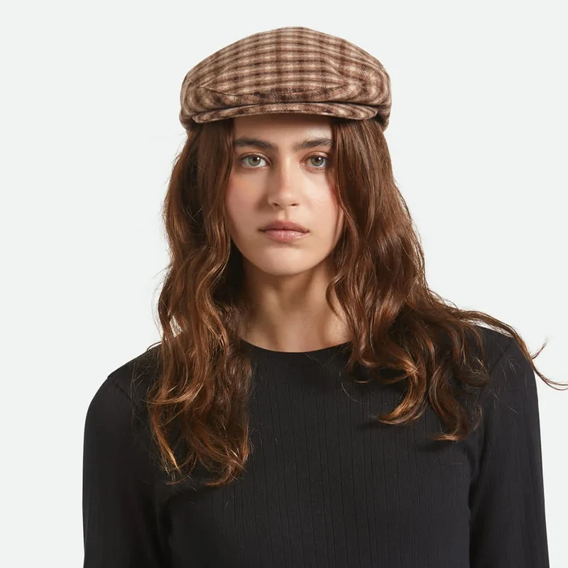 Casquette Plate à Carreaux Hooligan sable-marron BRIXTON