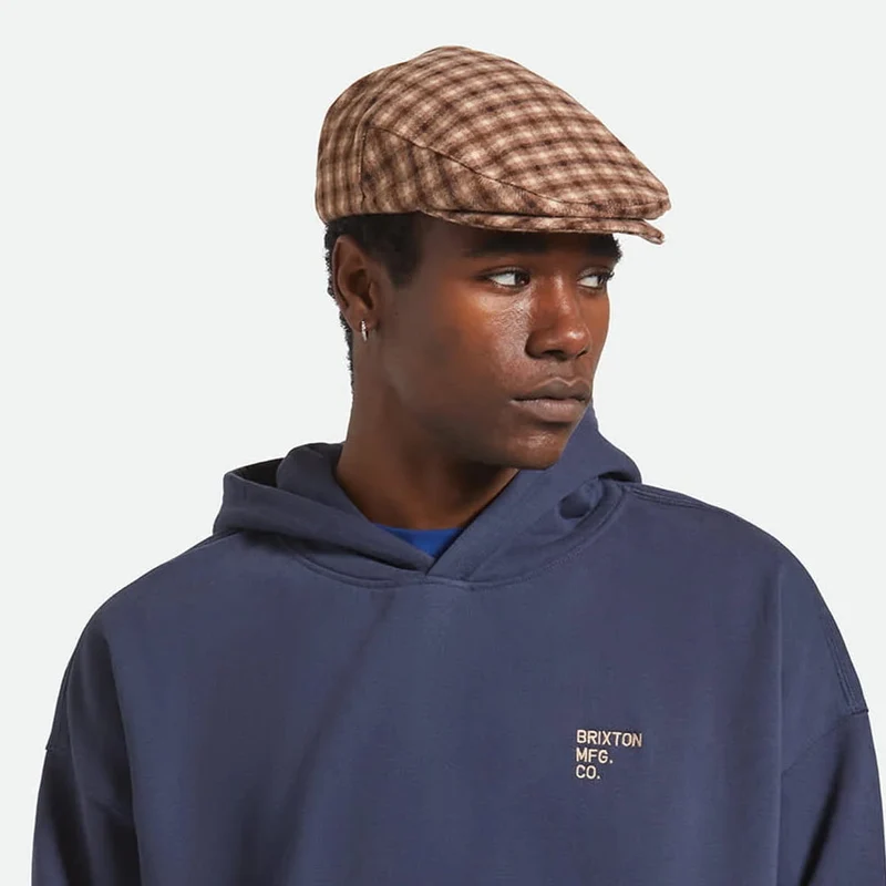 Casquette Plate à Carreaux Hooligan sable-marron BRIXTON