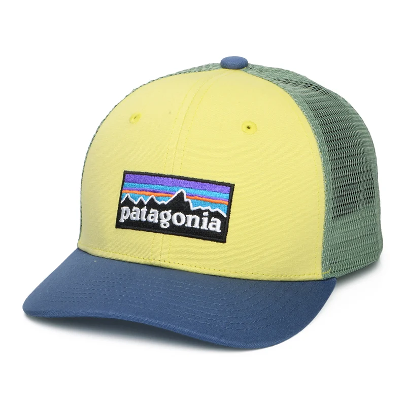 Casquette Trucker Enfant en Coton Bio P-6 Logo jaune-bleu-vert aqua PATAGONIA