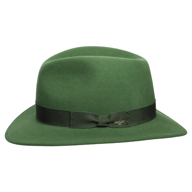 Chapeau Fedora en Laine Feutrée Déformable Hydrofuge Curtis forêt clair BAILEY