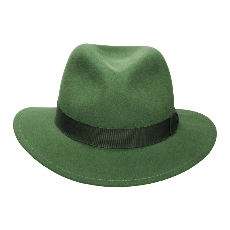 Chapeau Fedora en Laine Feutrée Déformable Hydrofuge Curtis forêt clair BAILEY