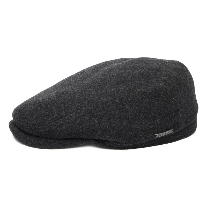 Casquette Plate en Laine et Cachemire Driver anthracite STETSON