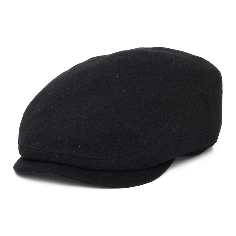Casquette Plate en Laine et Cachemire Driver noir STETSON
