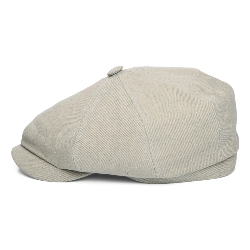 Casquette Gavroche en Coton Sergé Éco-Responsable Hatteras beige-bleu clair STETSON