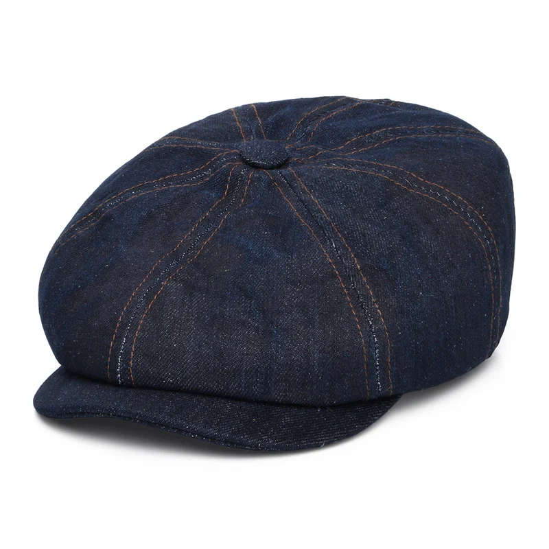 Casquette Gavroche en Denim Éco-Responsable Hatteras bleu STETSON