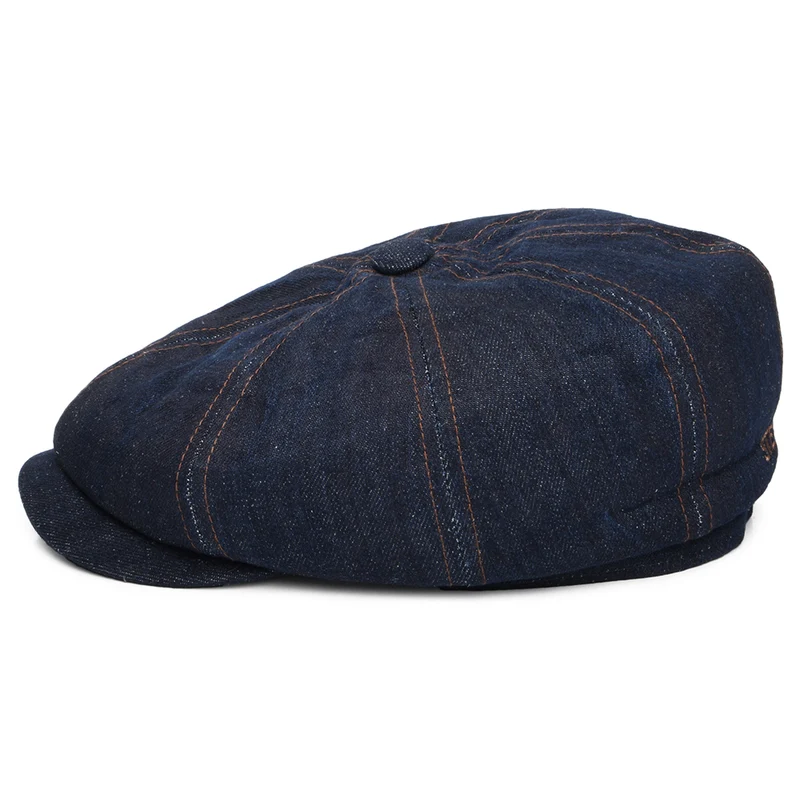 Casquette Gavroche en Denim Éco-Responsable Hatteras bleu STETSON