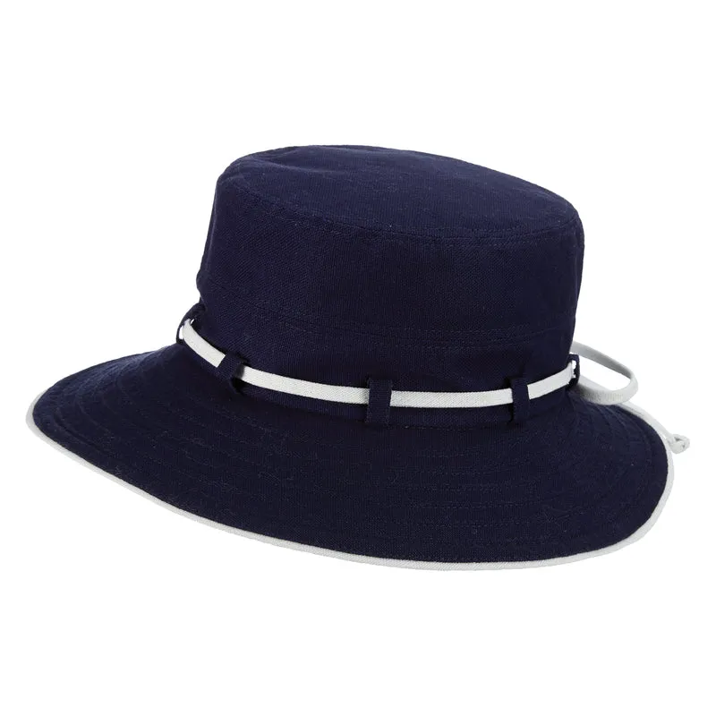 Chapeau Été en Coton Pliable Padua Deluxe bleu marine SCALA
