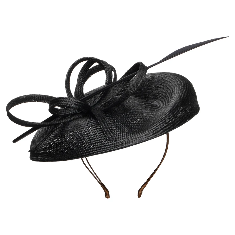 Chapeau Bibi Disque en Paille Bella noir WHITELEY