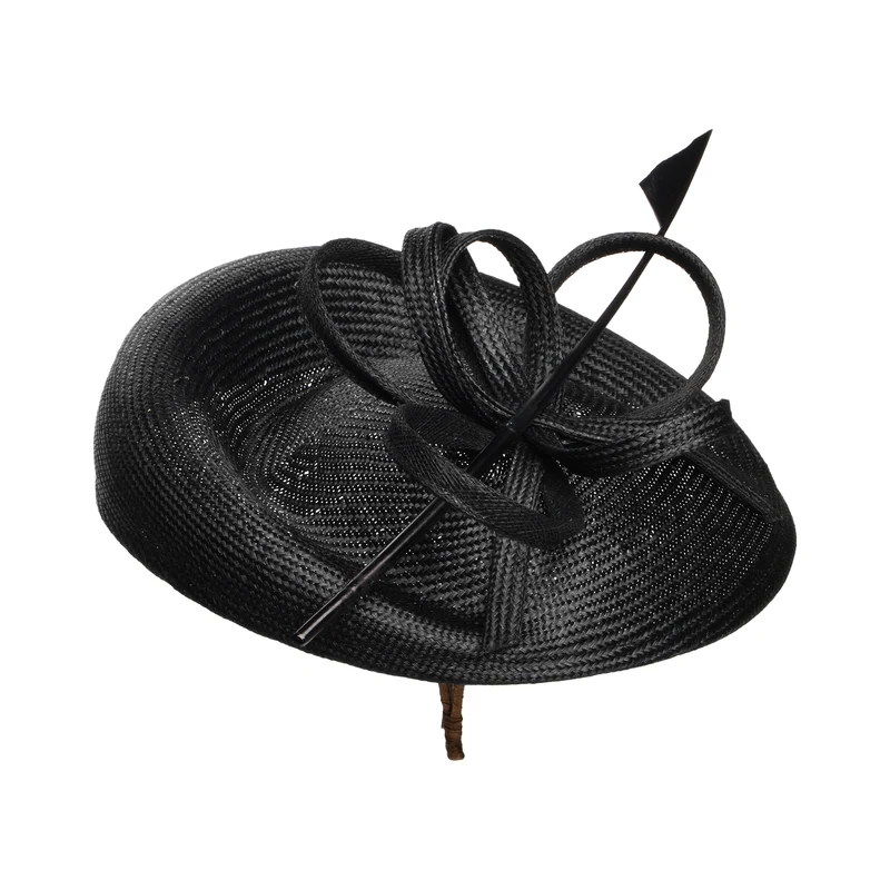 Chapeau Bibi Disque en Paille Bella noir WHITELEY