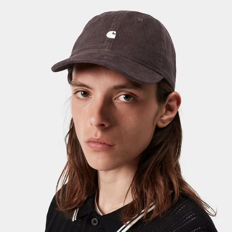 Casquette en Velours Côtelé Harlem marron moyen-blanc CARHARTT WIP