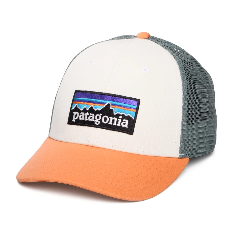 Casquette Trucker en Coton Bio LoPro P-6 Logo blanc-pêche-bleu ardoise PATAGONIA