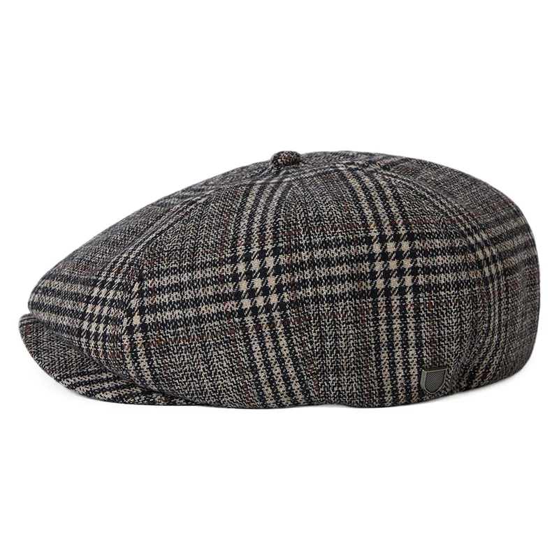 Casquette Gavroche à Carreaux Brood khaki-marron BRIXTON