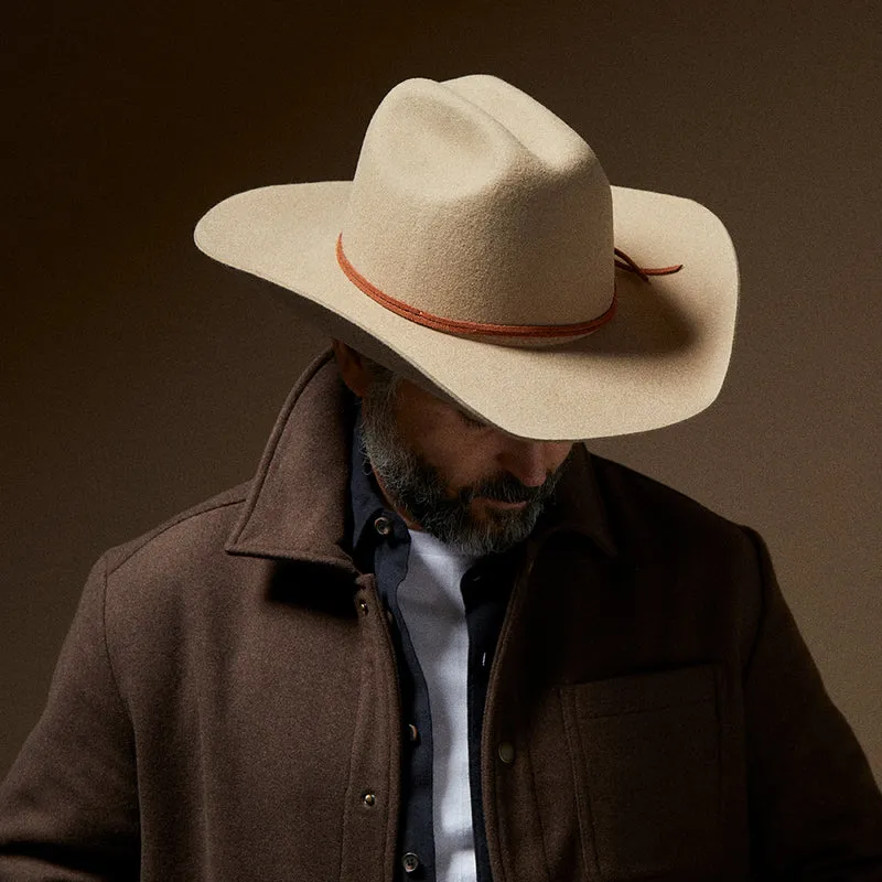 Chapeau de Cowboy en Laine Feutrée Laredo crème BRIXTON