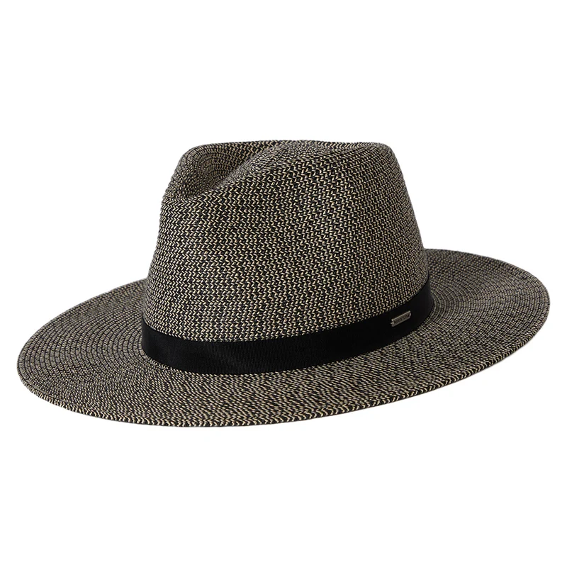 Chapeau Fedora en Paille Toyo Pliable Carolina noir-naturel BRIXTON