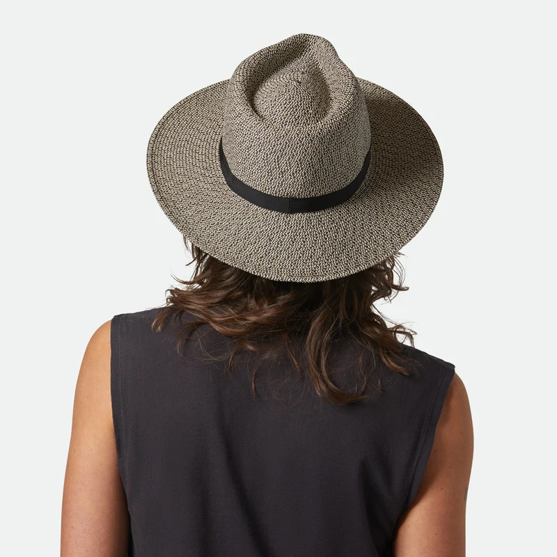 Chapeau Fedora en Paille Toyo Pliable Carolina noir-naturel BRIXTON