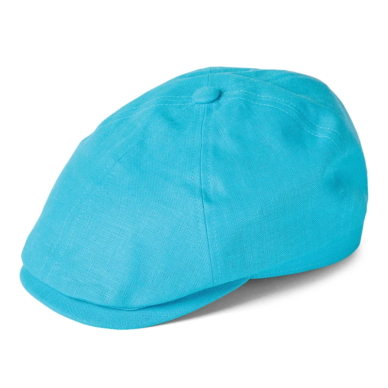 Casquette Gavroche en Lin Irlandais Hudson aqua FAILSWORTH