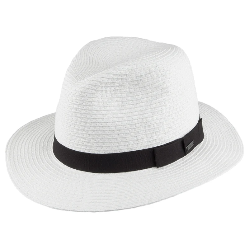 Chapeau Fedora en Paille Toyo Aveloz blanc BARTS