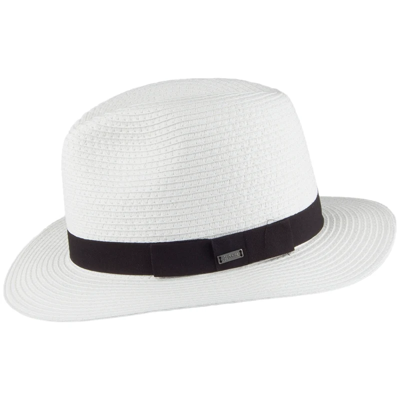 Chapeau Fedora en Paille Toyo Aveloz blanc BARTS