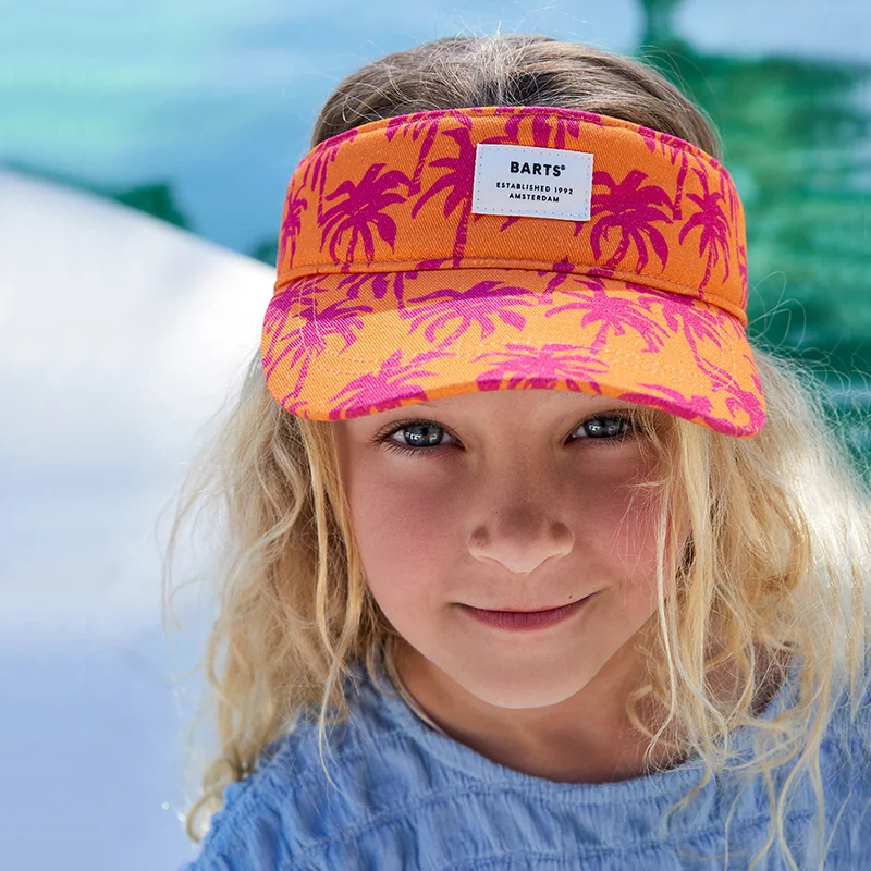 Visière Été Enfant en Coton Bynda orange-rose BARTS