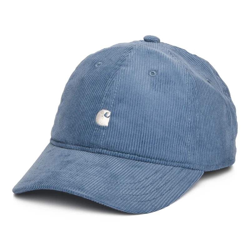 Casquette en Velours Côtelé Harlem bleu glacé-blanc CARHARTT WIP