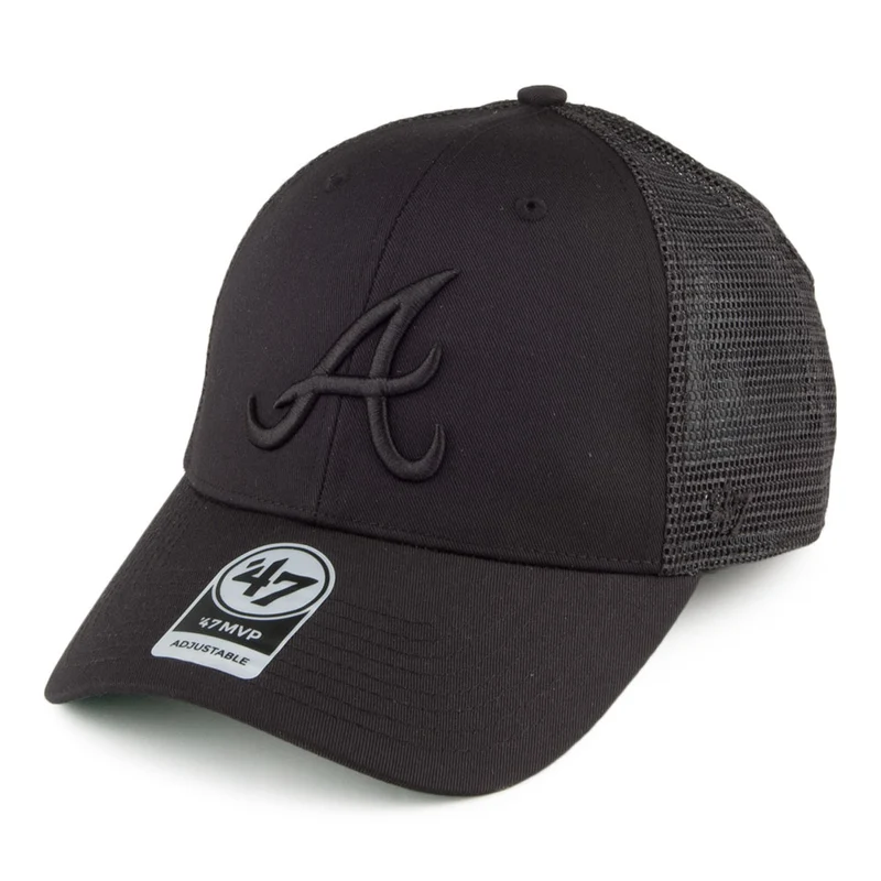Casquette Trucker Branson MVP Atlanta Braves noir sur noir 47 BRAND