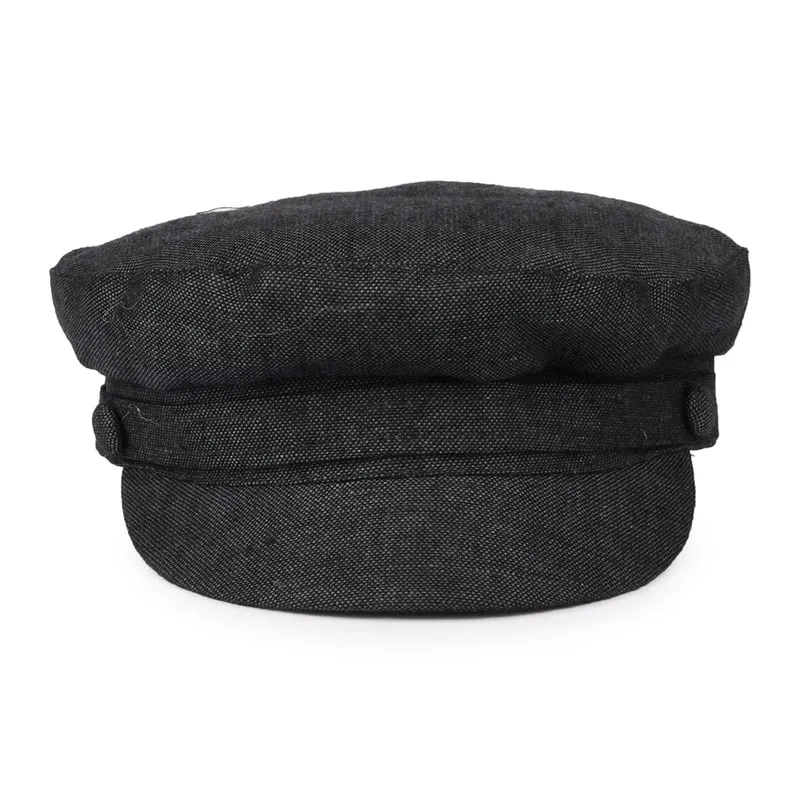 Casquette de Marin en Lin Irlandais Mariner anthracite FAILSWORTH