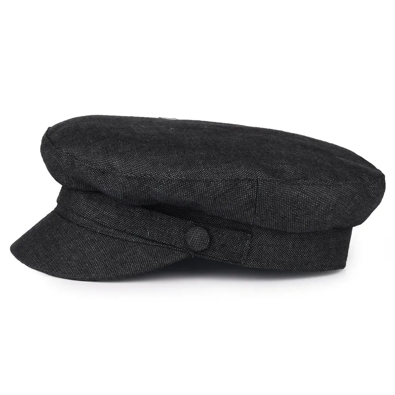 Casquette de Marin en Lin Irlandais Mariner anthracite FAILSWORTH