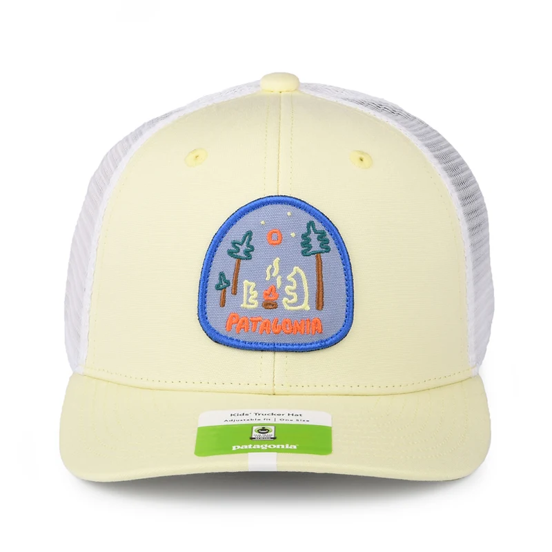 Casquette Trucker Enfant en Coton Bio Camp With Friends jaune clair PATAGONIA