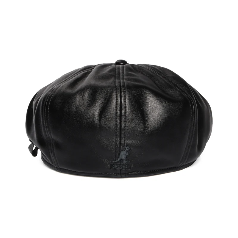 Casquette Gavroche en Simili-Cuir noir KANGOL